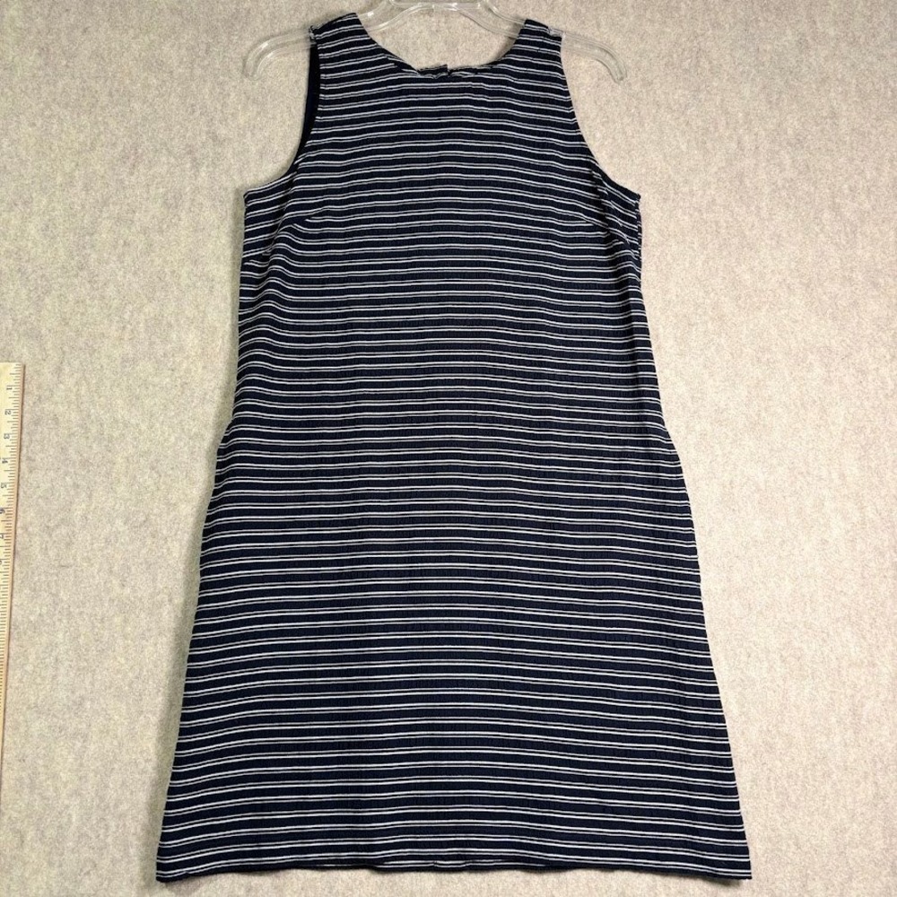 Tommy Hilfiger Dress Womens 4 Blue White Seersucker Striped Shift Preppy Coastal